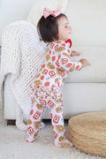 Sweet Stacks Ruffle Zipper Footie | Pink