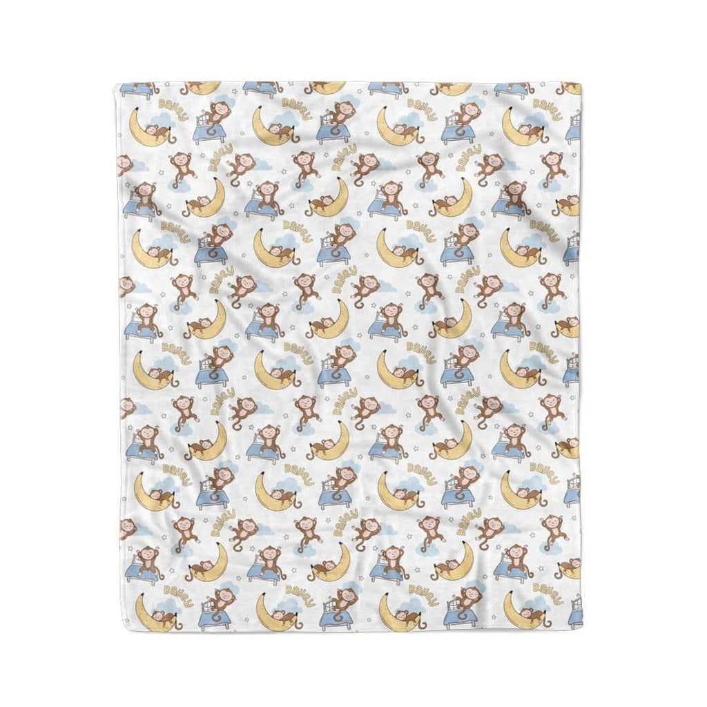 Monkey See, Monkey Snooze Personalized Kids Blanket