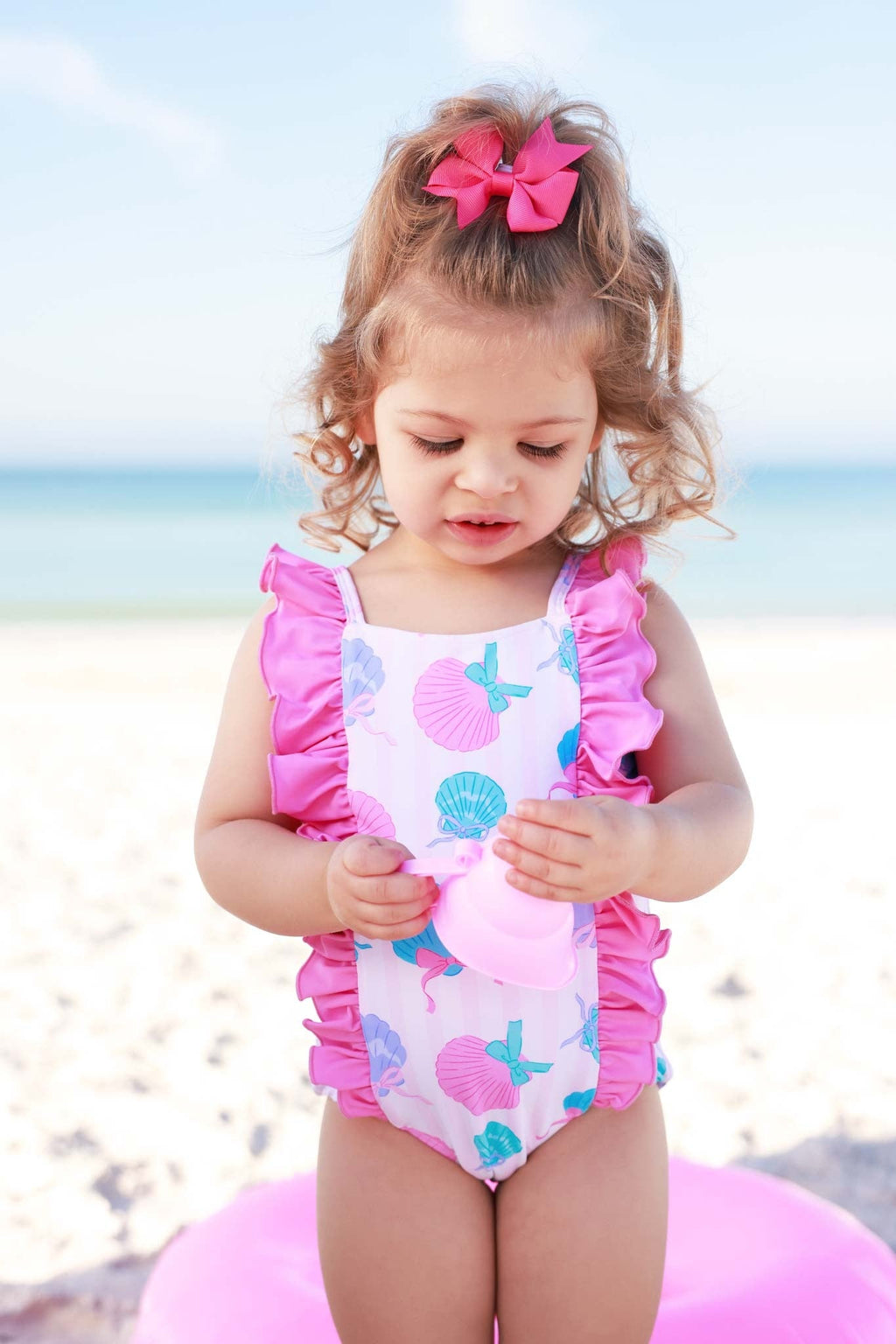 Double Ruffle Bow Back One Piece | Seaside Sweetie