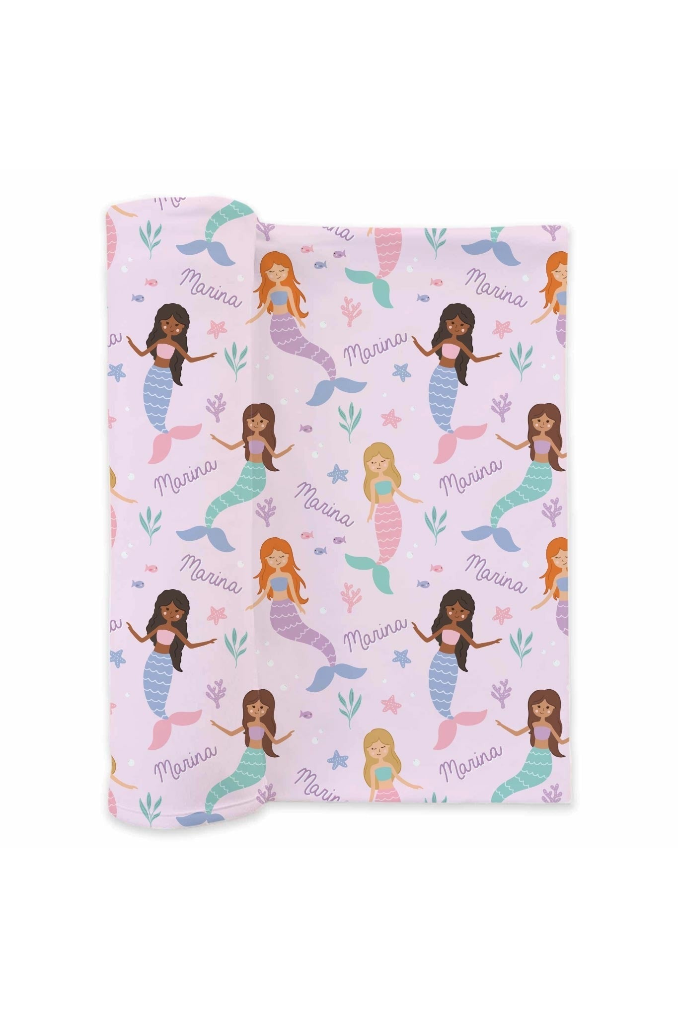 Personalized Swaddle Blanket | Let's Be Mermaids