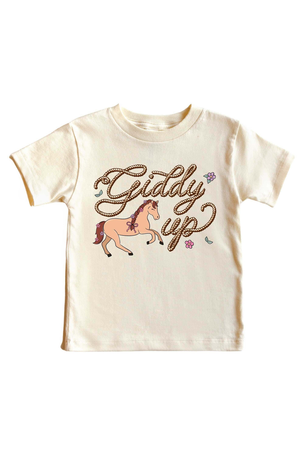 Giddy Up Pink Graphic Bodysuit & Kids Tee | Natural