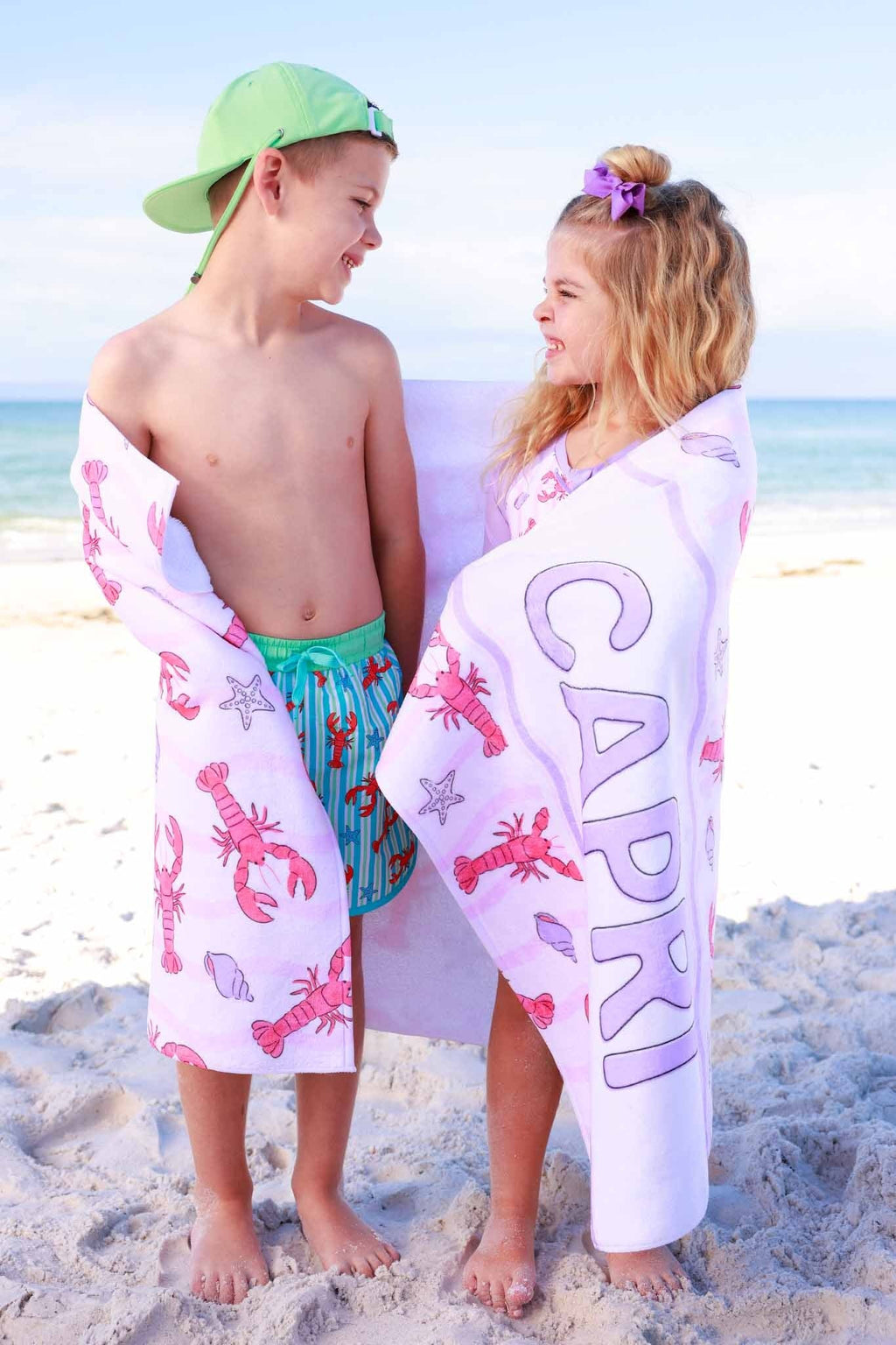 Pinch Me Personalized Kids Beach Towel | Pink