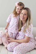 Women's Two Piece Flare Lounge Set | Ribbon & Roses Pink