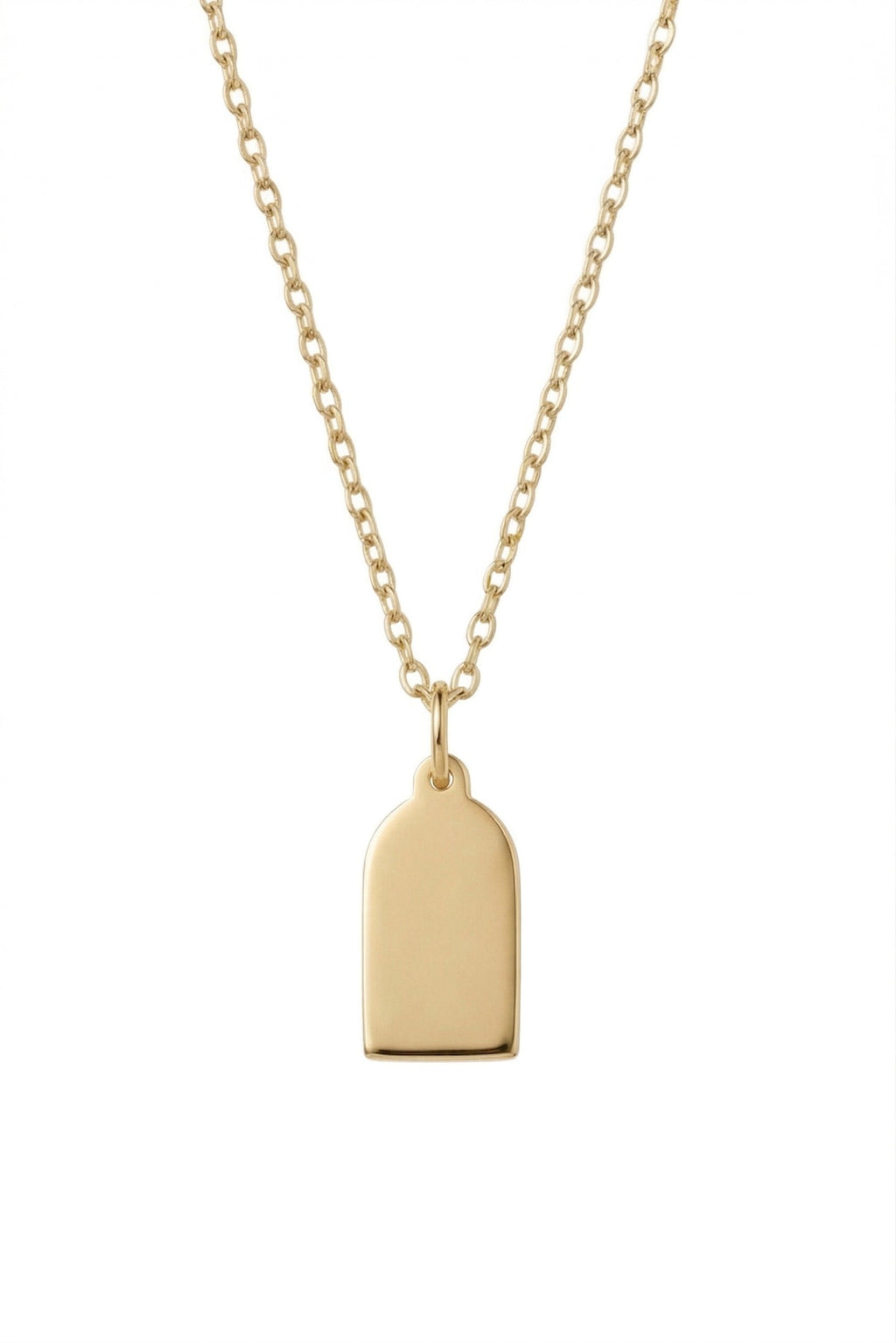 Engraved Tag Charm Necklace