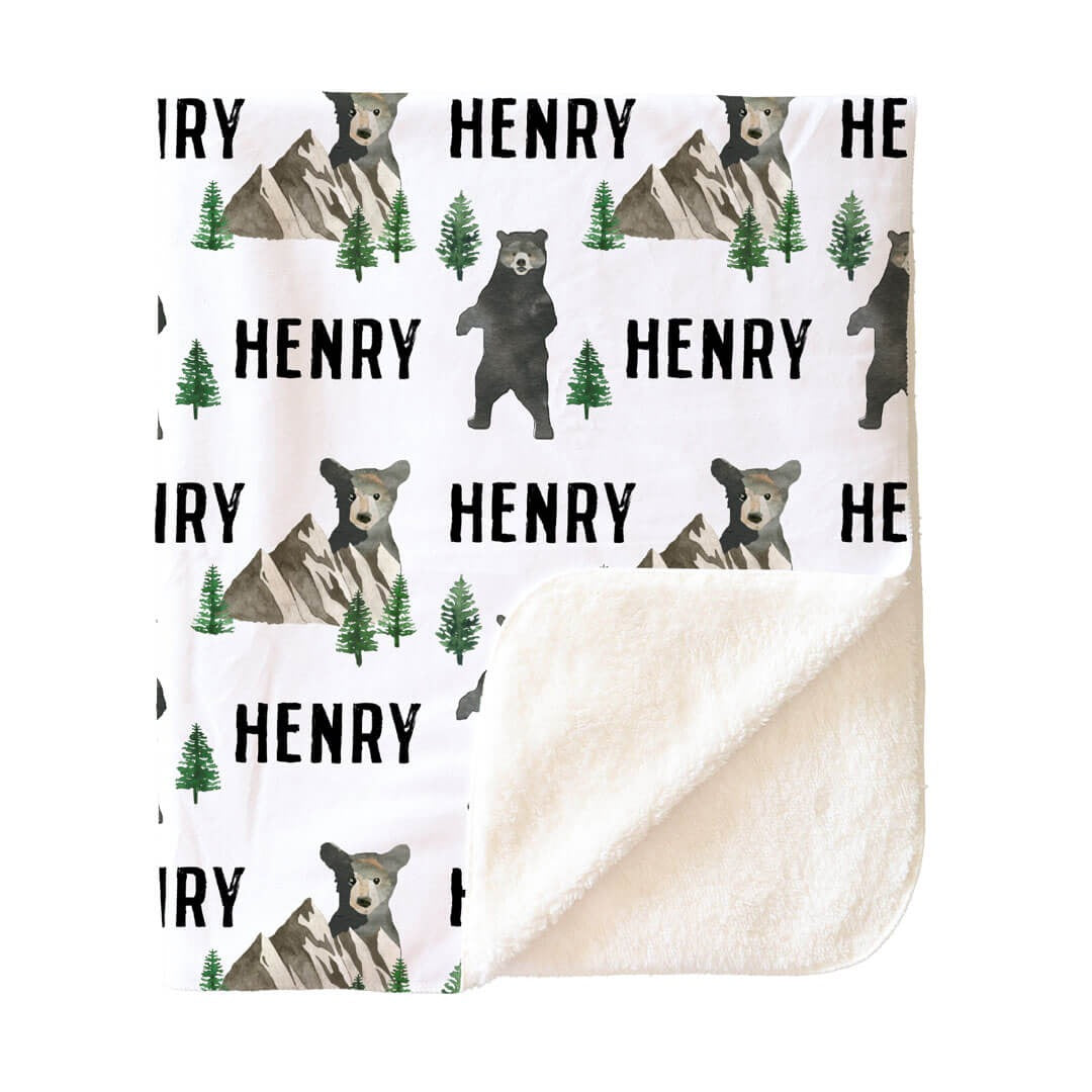 Brody's Bear & Mountain Personalized Toddler Blanket