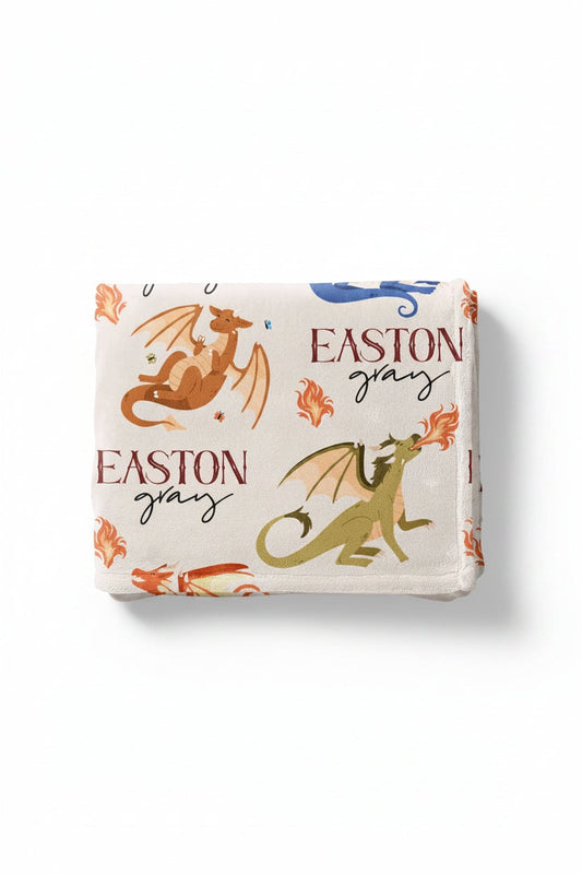 Dragon Friends Personalized Kids Blanket