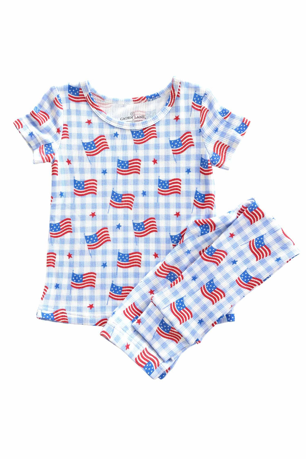 Bamboo Waffle Two Piece Pajama Set | Star-Spangled Picnic