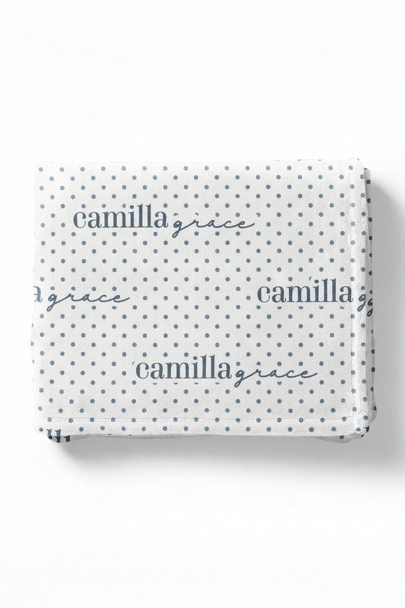 Snuggle Spots Personalized Kids Blanket | White