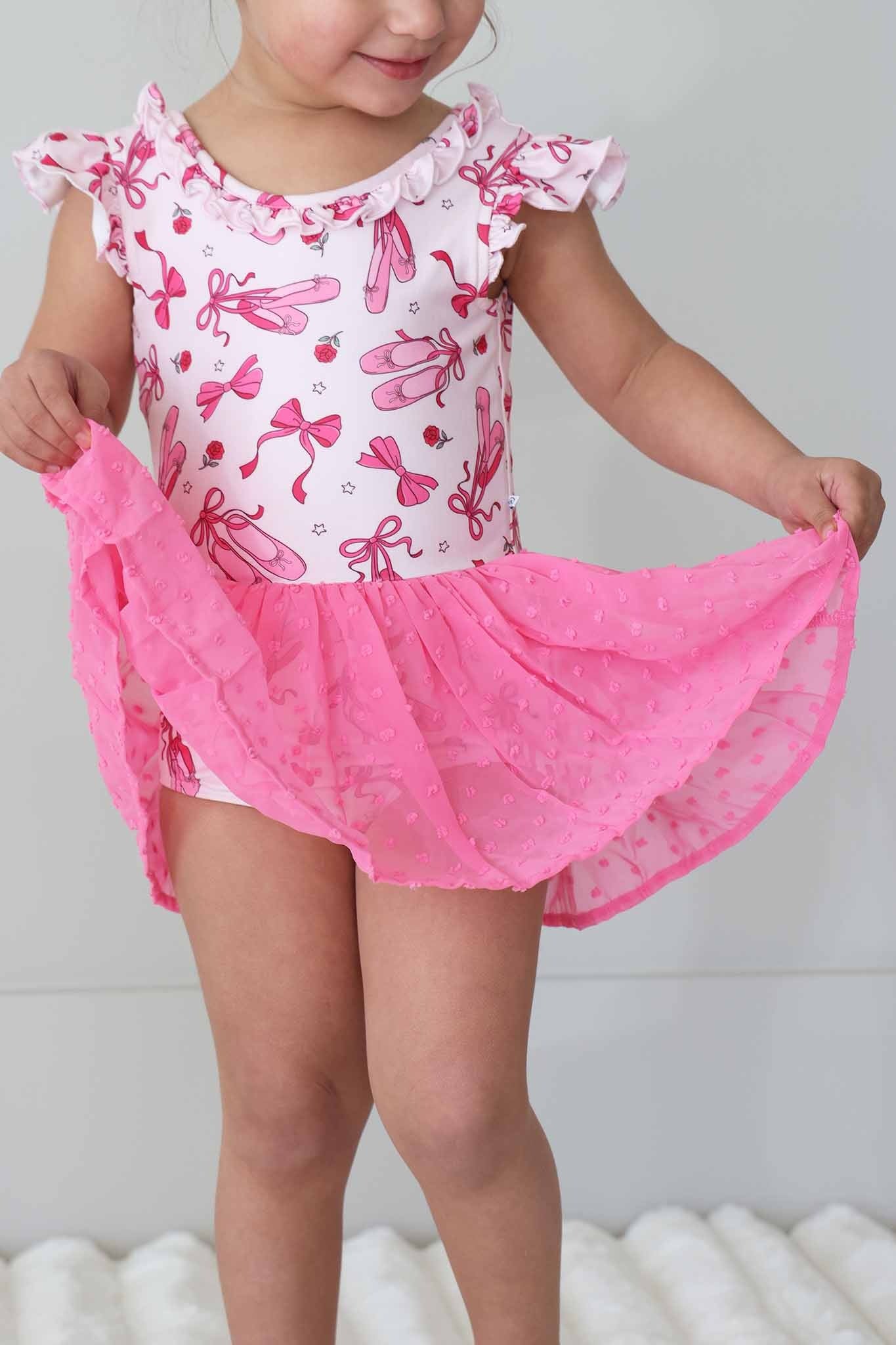 Swiss Dot Leotard | Pink Pirouette