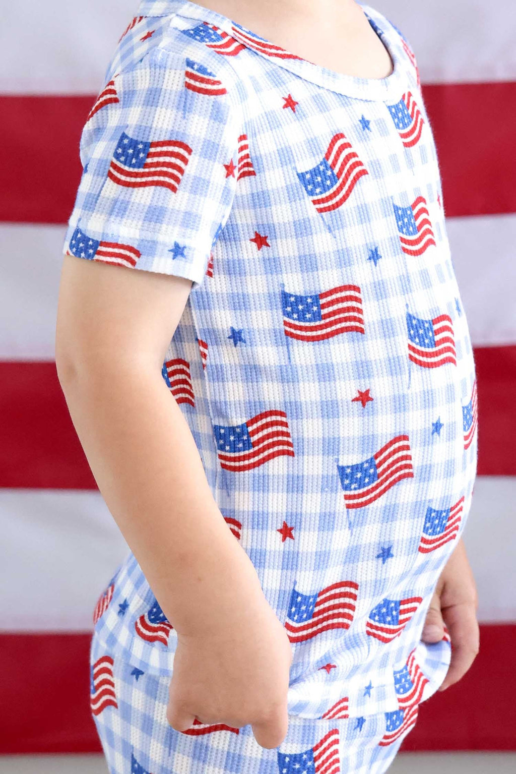 Bamboo Waffle Two Piece Pajama Set | Star-Spangled Picnic