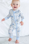 Convertible Bamboo Zip Romper | Caddie Crew Blue