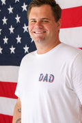 Stars & Stripes Party Dad Graphic Tee | White