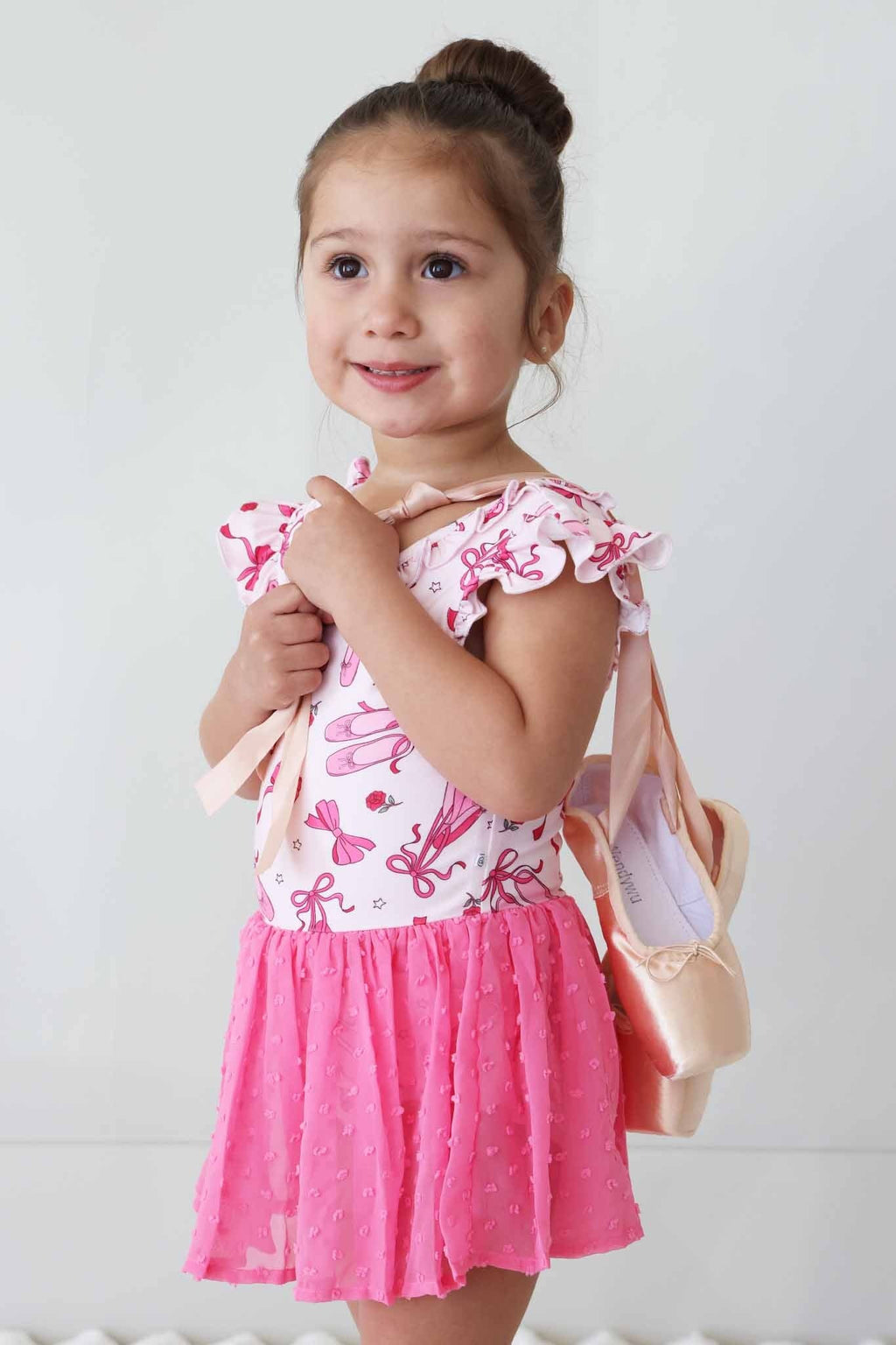 Swiss Dot Leotard | Pink Pirouette