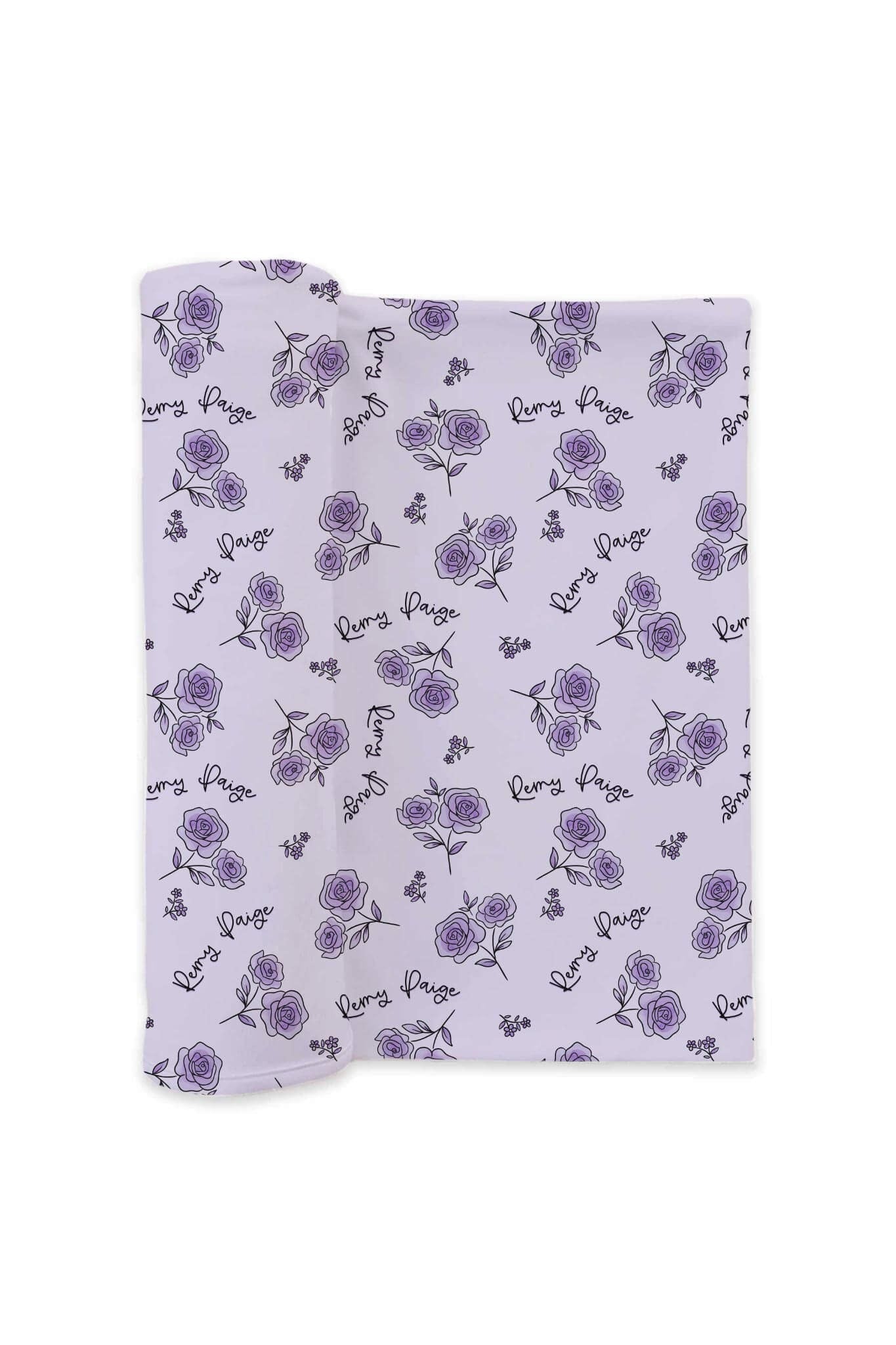 Personalized Swaddle Blanket | Amethyst Garden