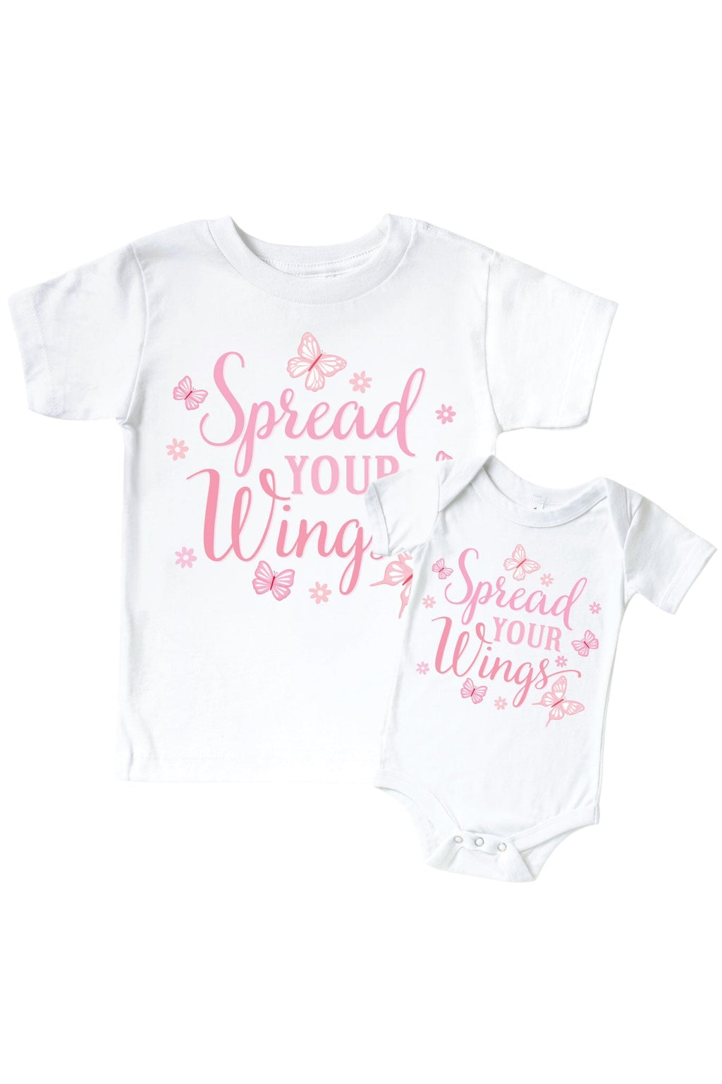 Spread Your Wings Graphic Bodysuit & Kids Tee | White