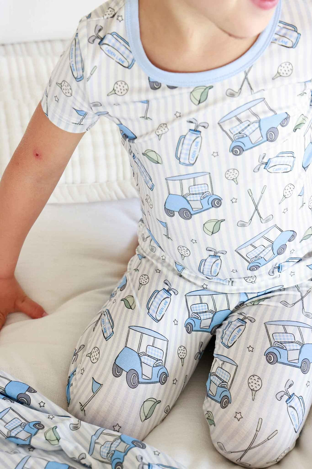 Two Piece Bamboo Pajama Set | Caddie Crew Blue