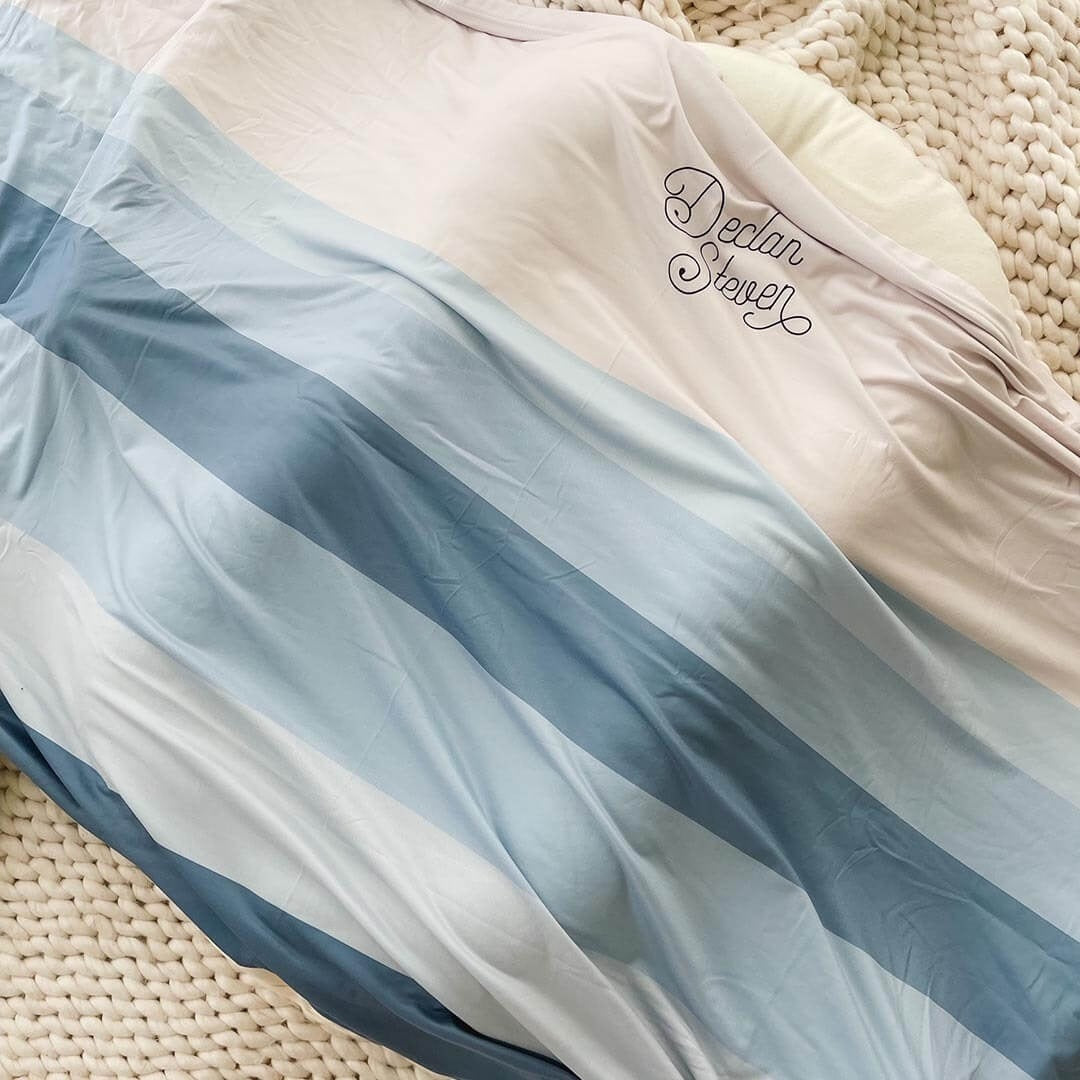 Personalized Ombre Swaddle | Dusty Blues