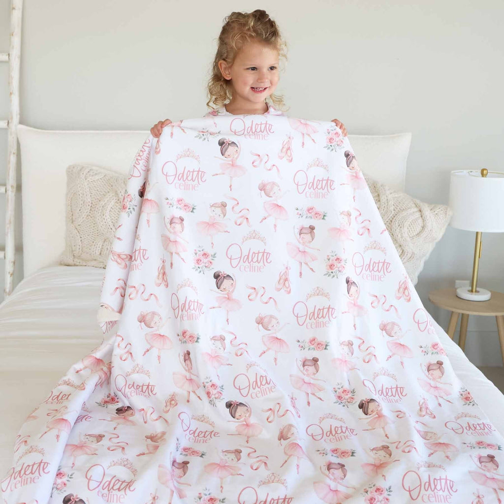 Personalized Sherpa Kids Blanket | Ballet Princess