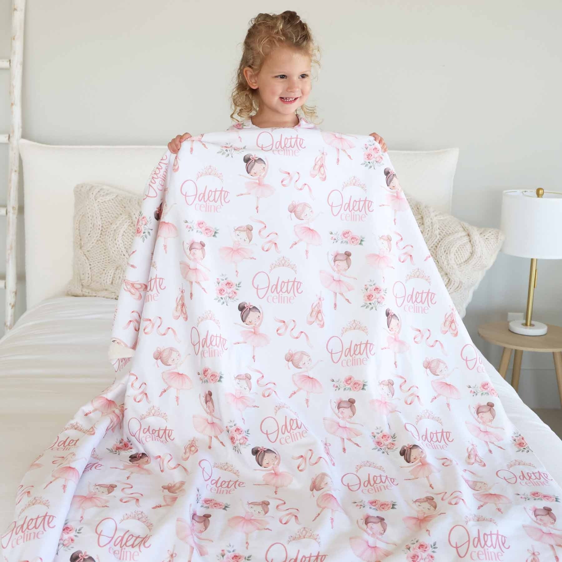Personalized Sherpa Kids Blanket | Ballet Princess