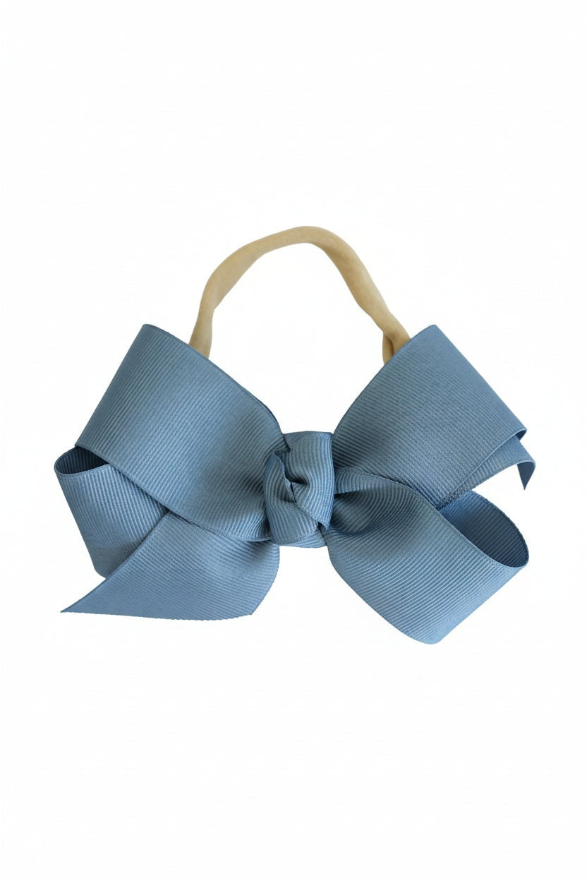 Ribbon Bow Headband | Vintage Blue