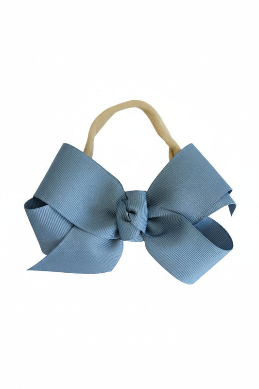 Ribbon Bow Headband | Vintage Blue