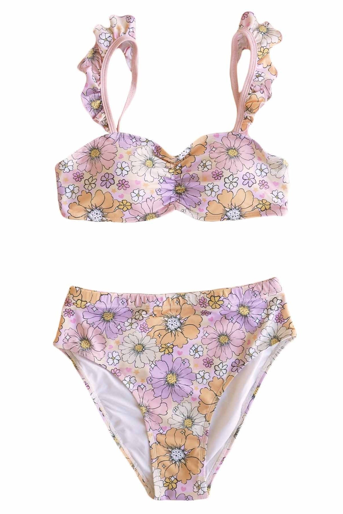 Women's Bikini with High Waisted Bottom | Disco Daisies