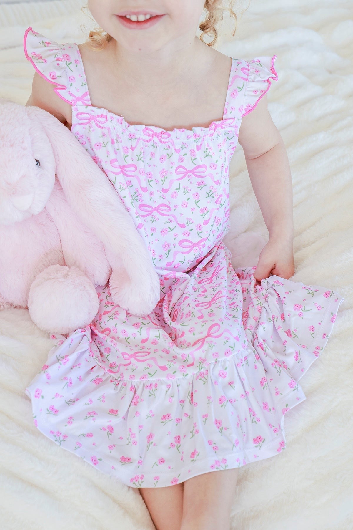 Girls' Full Length Ruffle Nightgown | Dreamy Bows