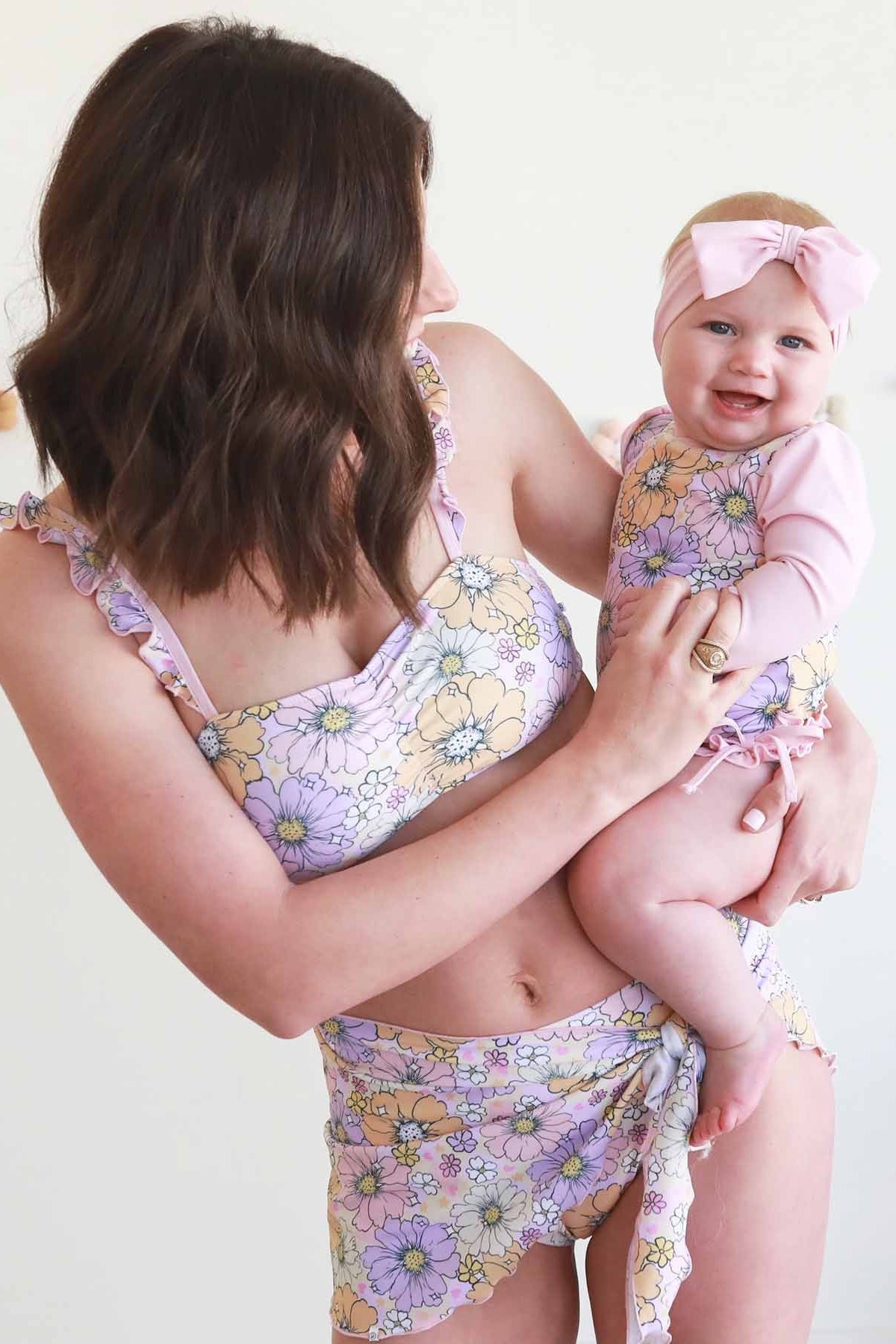 Women's Bikini with High Waisted Bottom | Disco Daisies