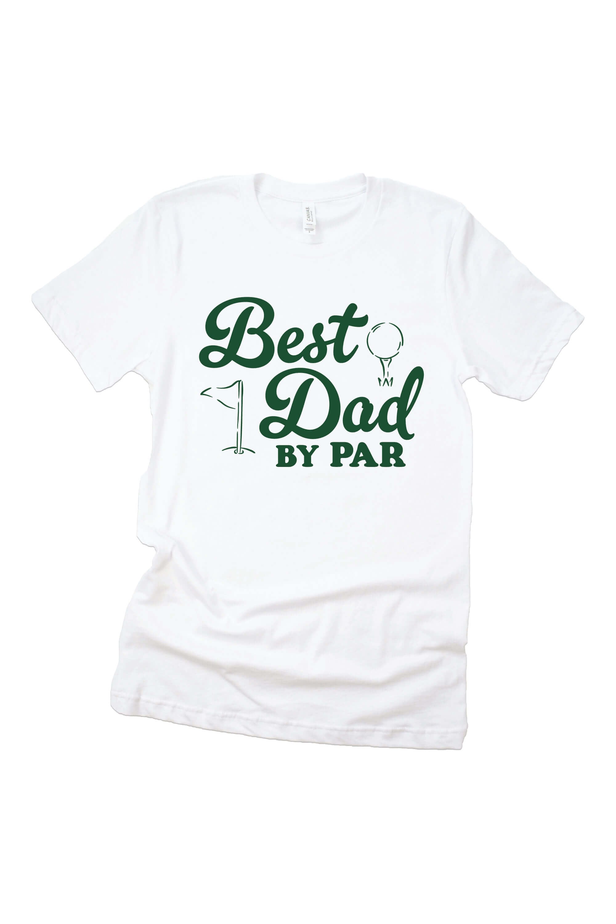 Best Dad By Par Adult Graphic Tee | White
