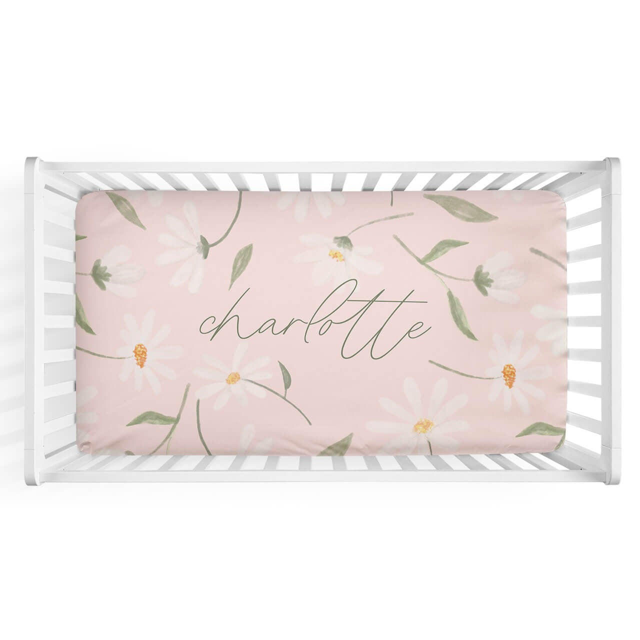 Sweet Daisy in Blush Personalized Crib Sheet
