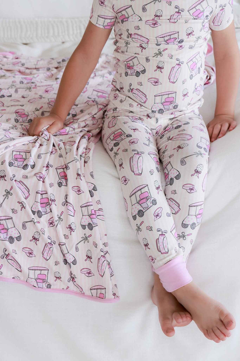 Two Piece Bamboo Pajama Set | Caddie Crew Pink