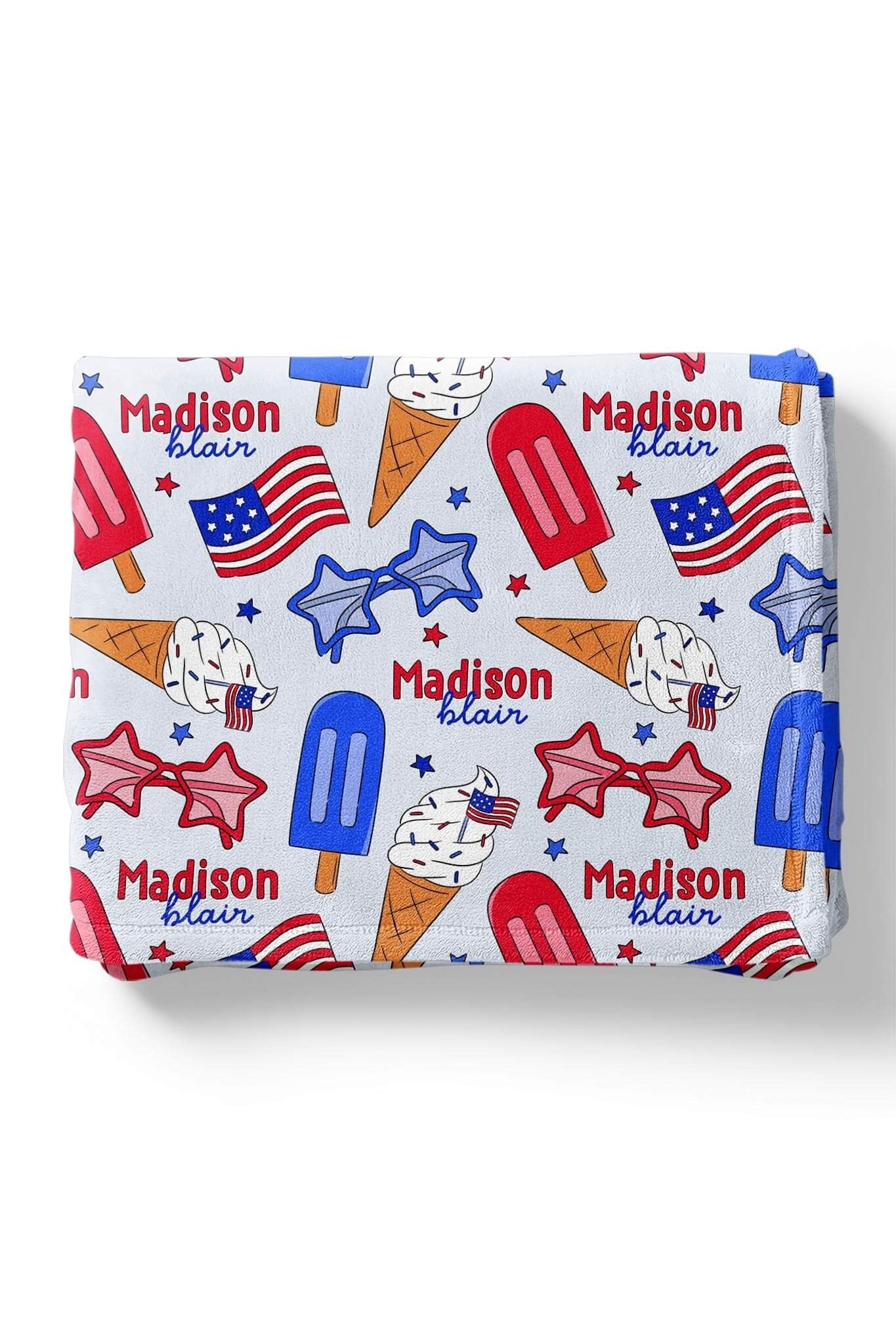Personalized Kids Blanket | Red, White & Cool