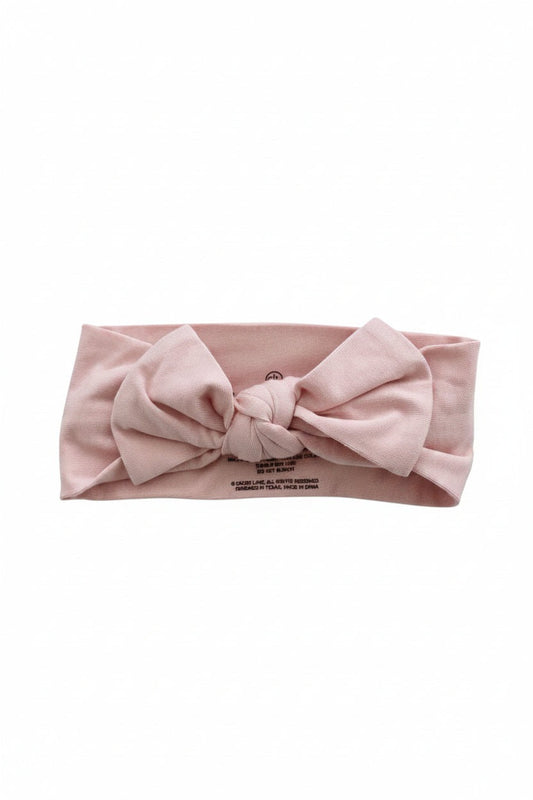 Solid Petal Pink Knit Large Bow Headwrap