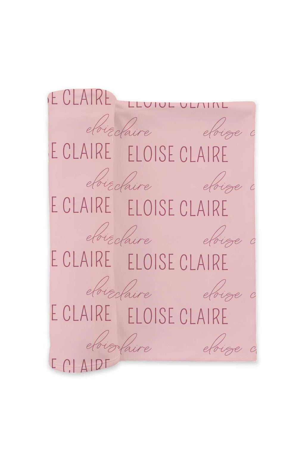 Personalized Baby Pink Baby Name Swaddle Blanket