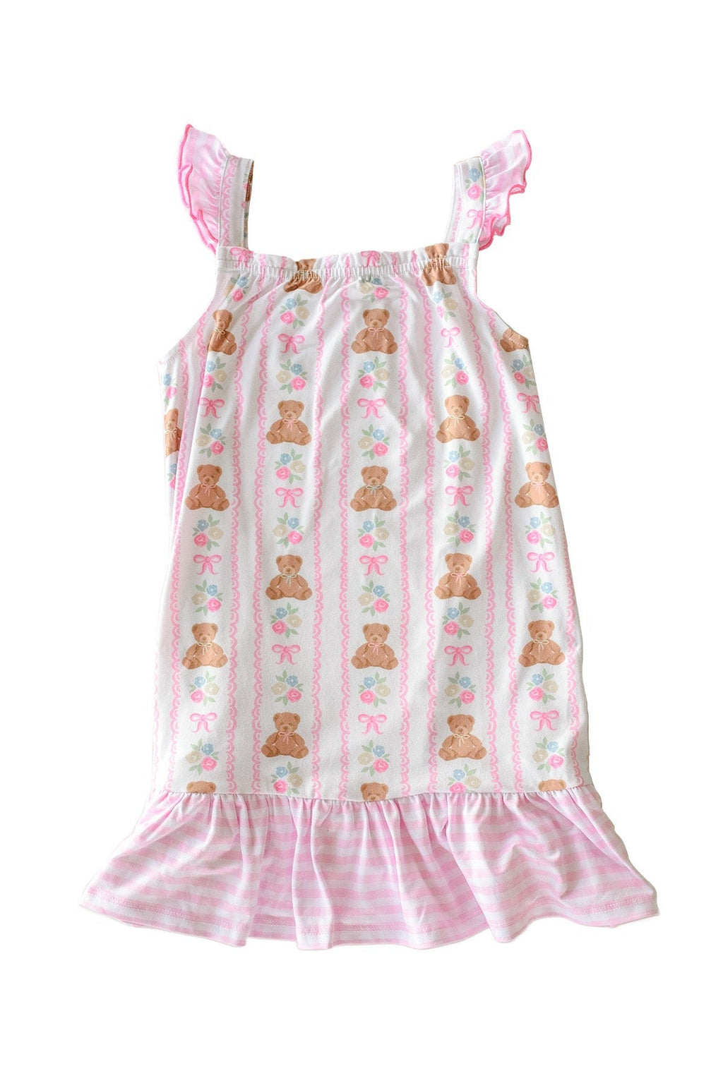 Girls' Full Length Ruffle Nightgown | Beary Lovely