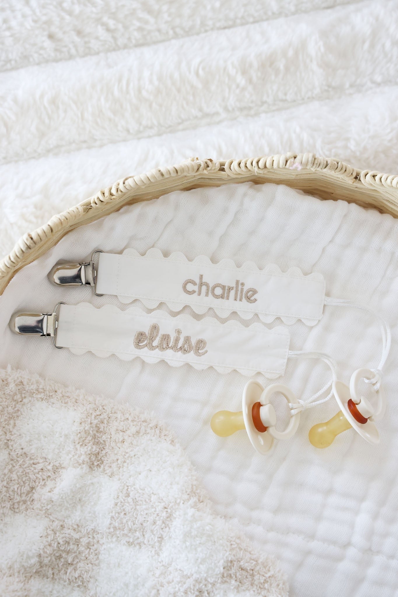 Personalized Ric Rac Pacifier Clip