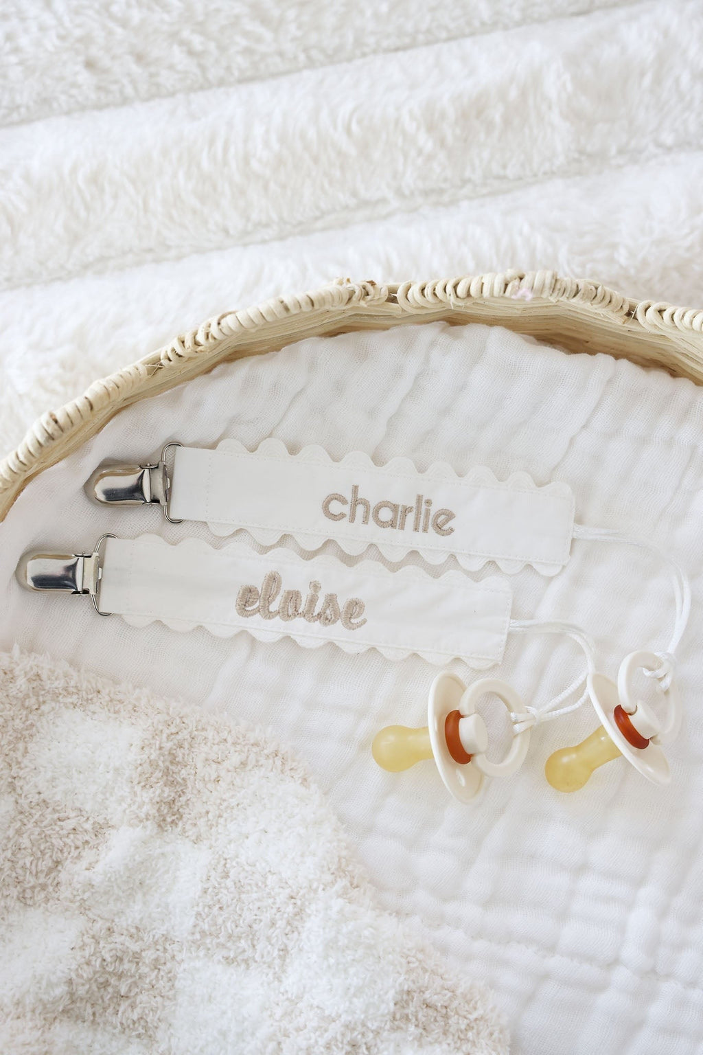 Personalized Ric Rac Pacifier Clip
