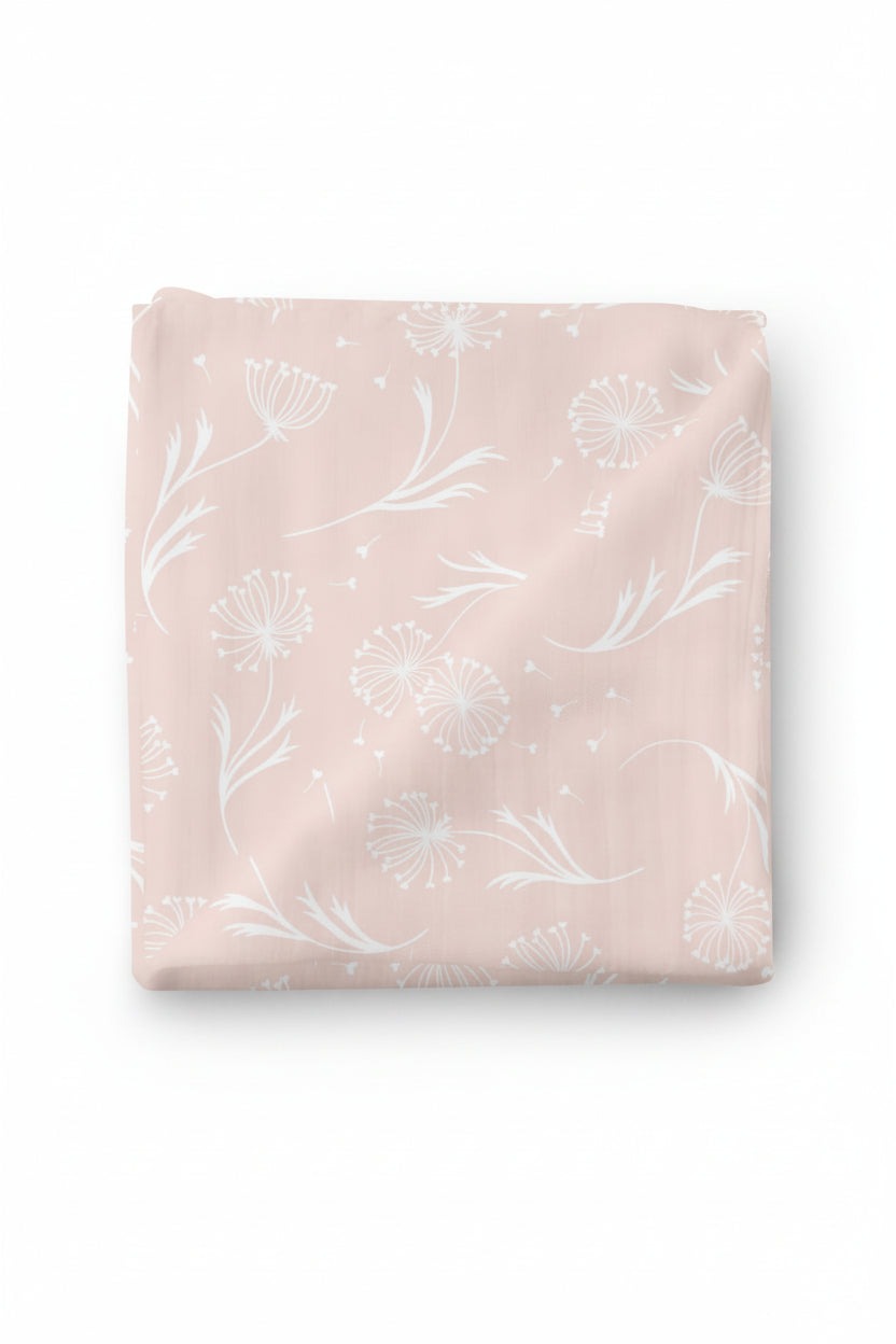 Blush Dandelion Swaddle Blanket