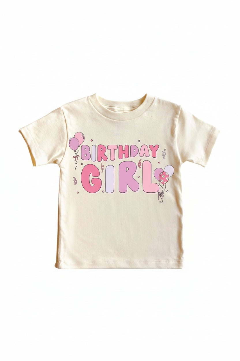 Birthday Girl Graphic Bodysuit & Kids Tee | Natural