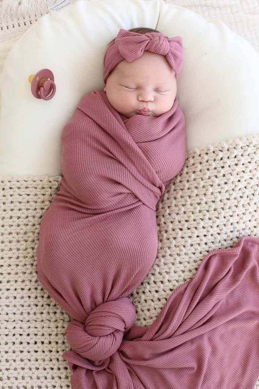 Boysenberry Bamboo Waffle Oversized Swaddle Blanket