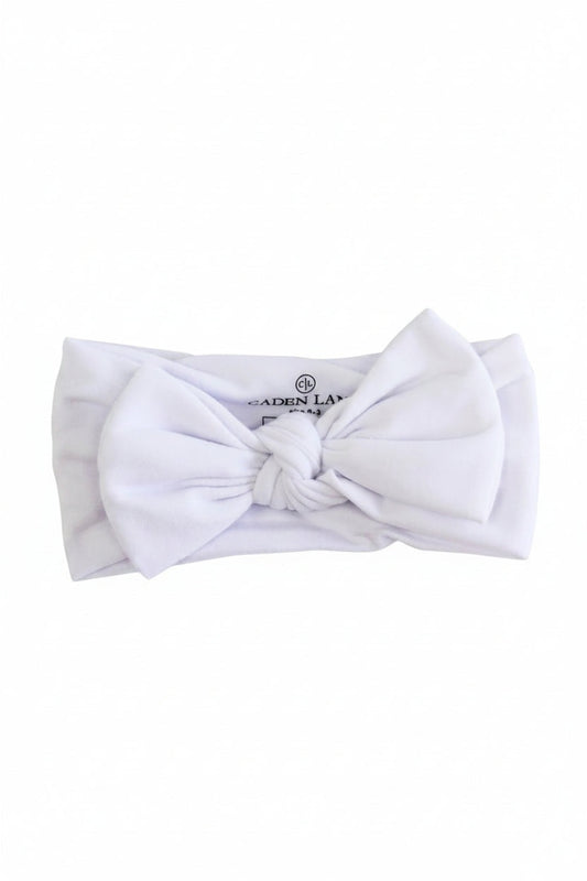 Solid White Knit Large Bow Headwrap