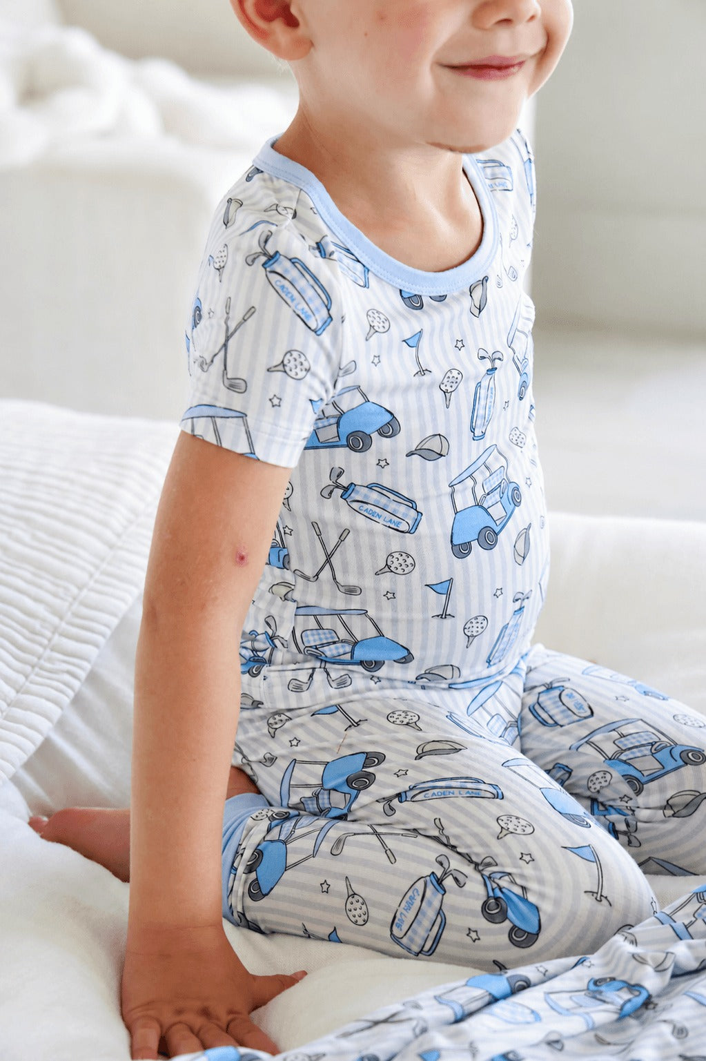 Two Piece Bamboo Pajama Set | Caddie Crew Blue