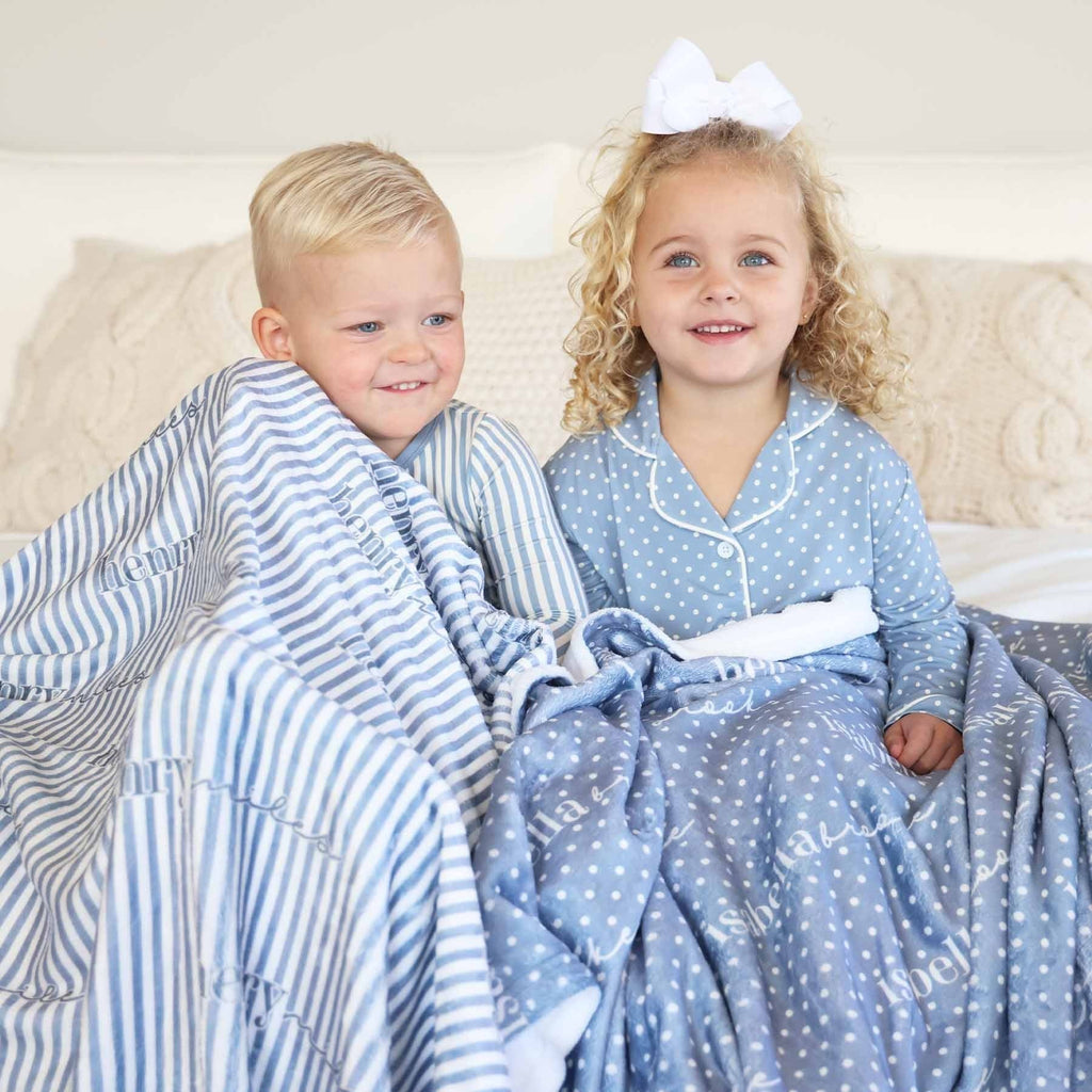Snuggle Spots Personalized Kids Blanket | Blue