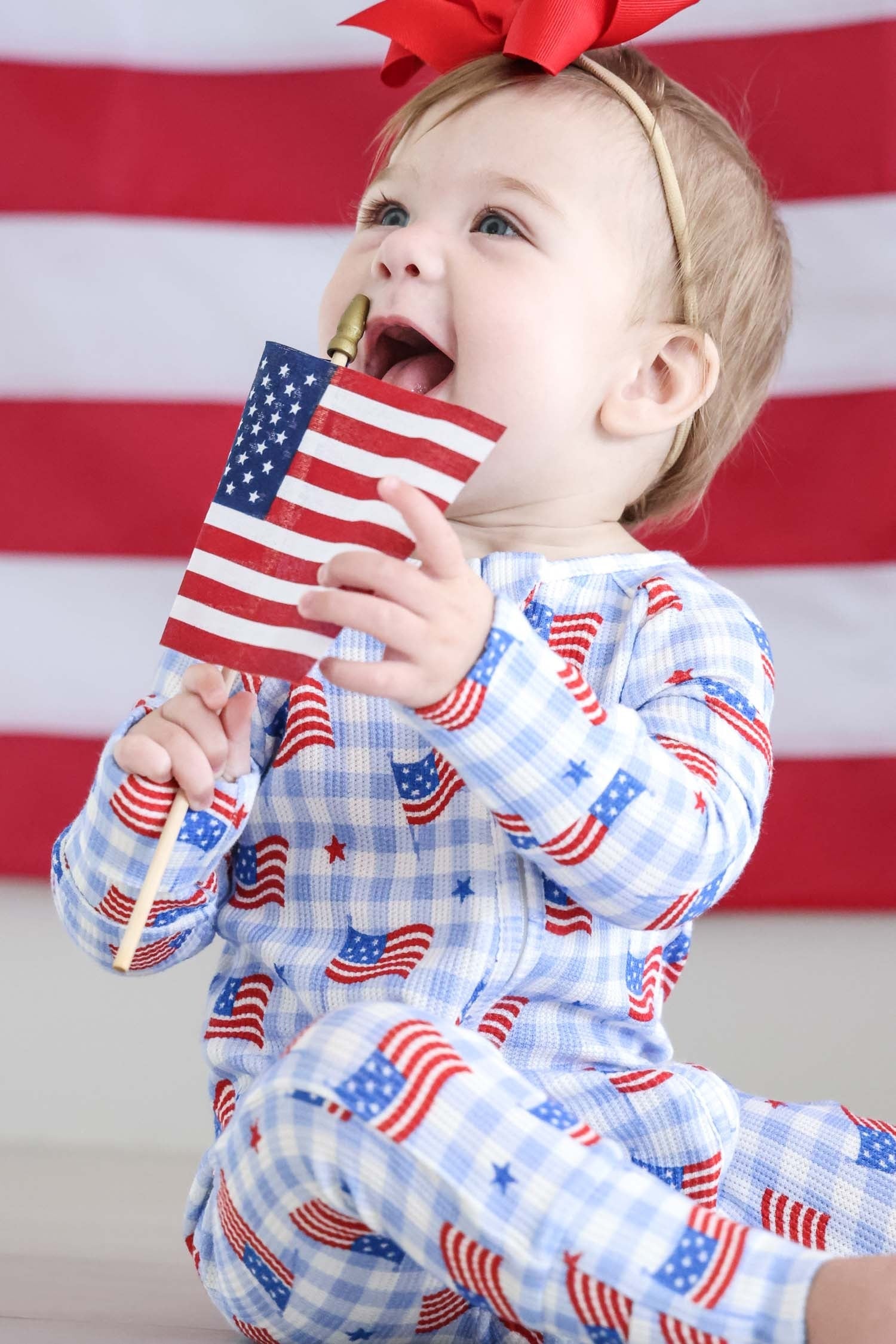 Bamboo Waffle Convertible Zip Romper | Star-Spangled Picnic