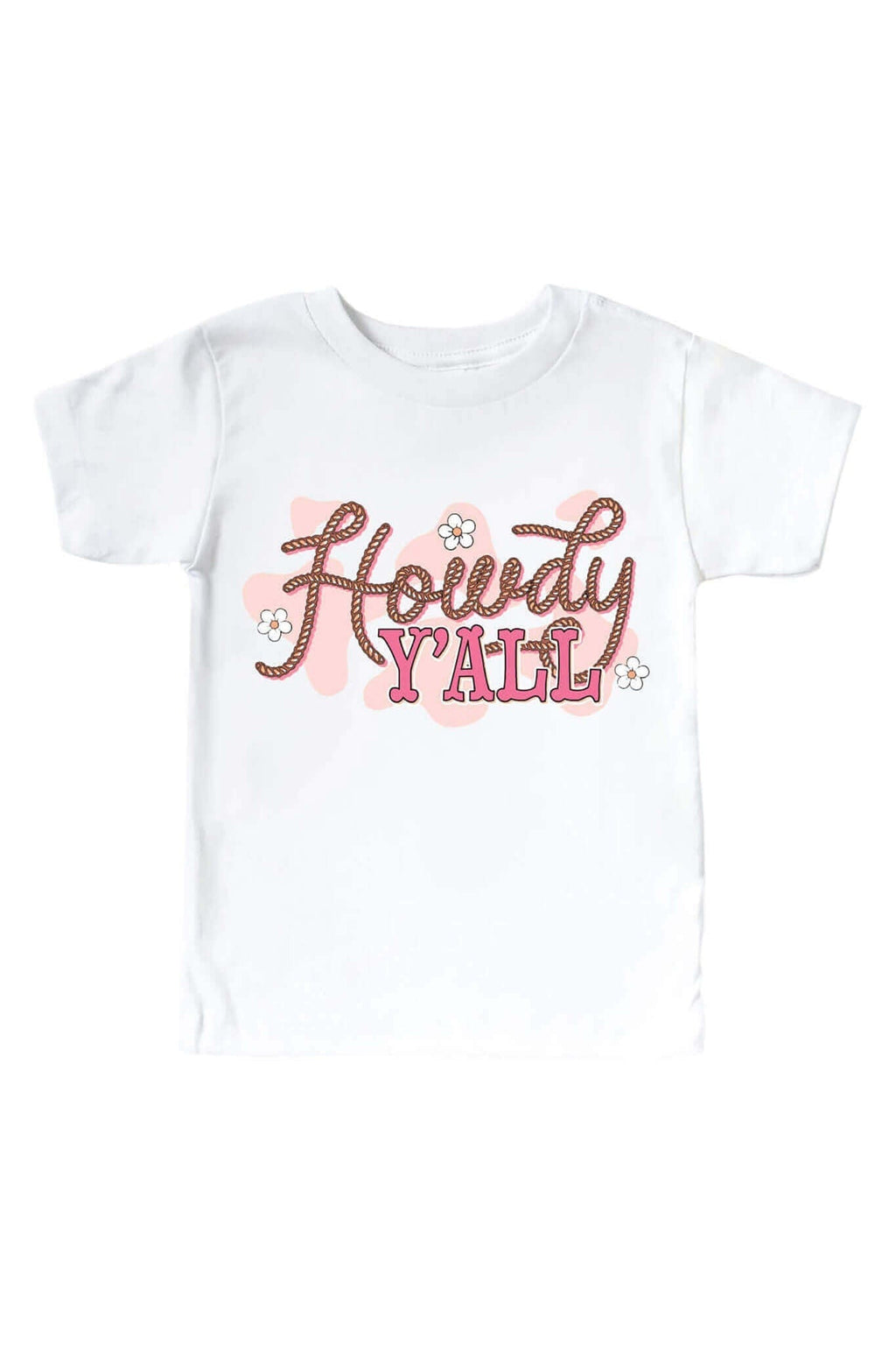 Howdy Y'all Pink Graphic Bodysuit & Kids Tee | White