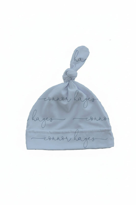 Light Dusty Blue Personalized Knotted Hat