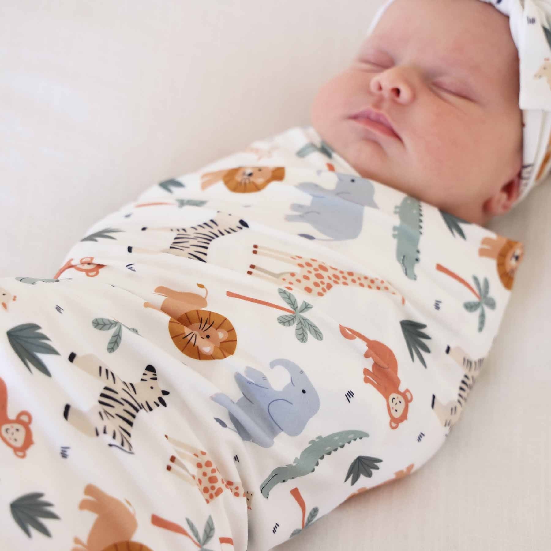 Safari Snuggles Oversized Swaddle Blanket