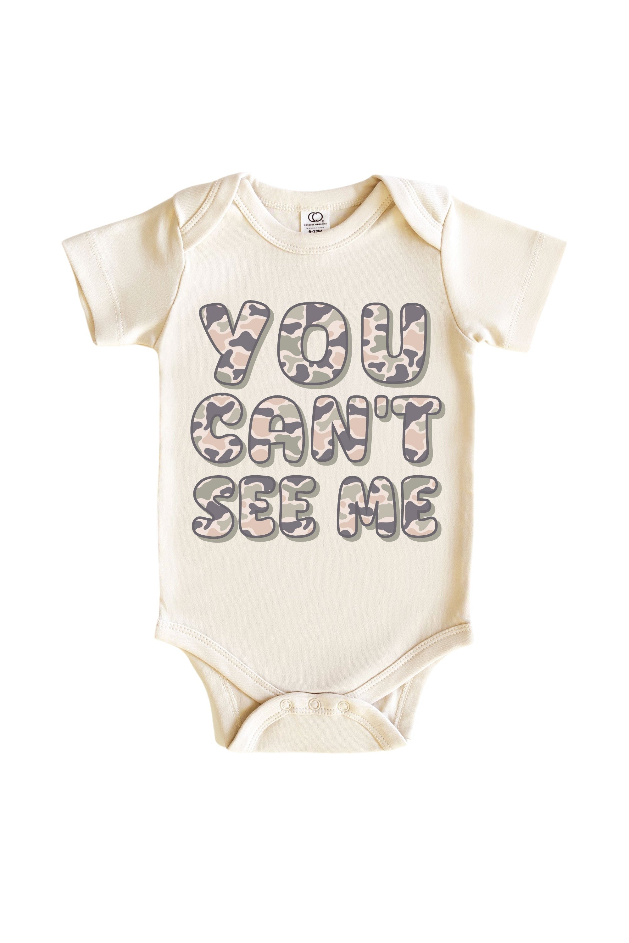 You Can't See Me Graphic Bodysuit & Kids Tee | Natural