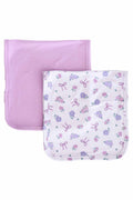 Ribbon & Roses 2pc Burp Cloth Set | Purple