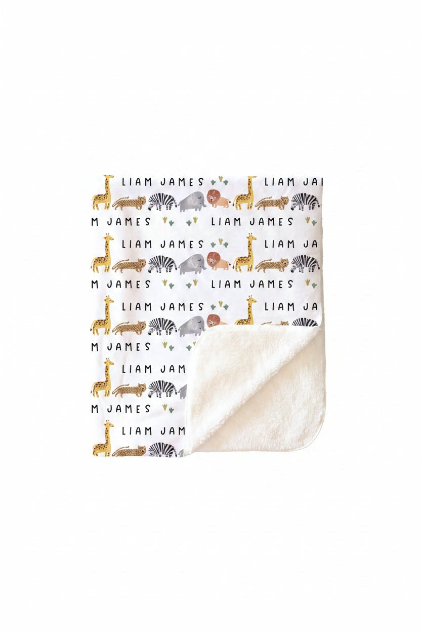 Safari Party Personalized Toddler Blanket